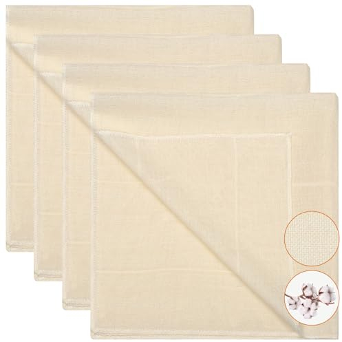 4 Stück Passiertuch, 50x50cm & 60x60cm Käsetuch Cheesecloth 100 Dichtegrad Abseihtuch Wiederverwendbar Waschbar für Hausgemachten Käse Joghurt