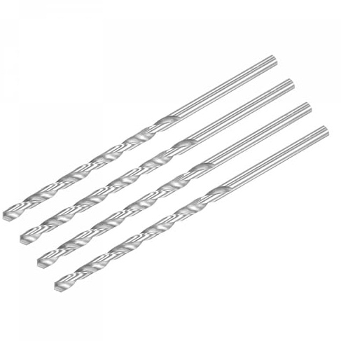 TA-VIGOR 4Pcs 6mm Extra Long Twist Drill Bits 160mm HSS Straight Shank | High Speed Steel Spiral Drill Bits for Wood, Metal, Aluminium and Plastic