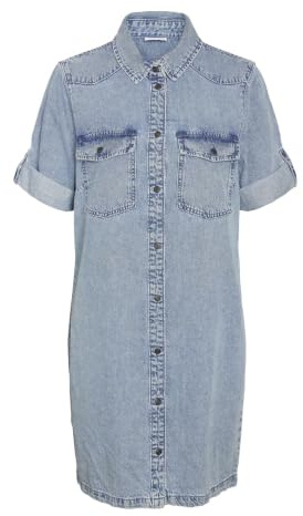 NMNEW Signe S/S Denim Dress WG003LB Noos, Bleu Jeans Clair, L
