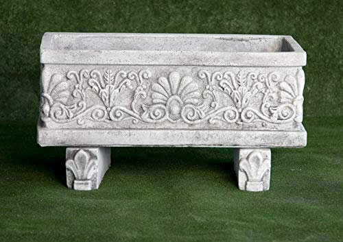 2 unités Jardinière classique en béton Pontevedra 58 x 22 x 28 cm - Résistant aux UV, au gel, au vent. Sans entretien. Fabriqué en Espagne.