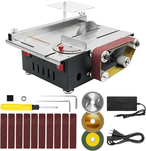 Mini Tischkreissäge 300W, Multifunktions Tischkreissäge 30x420mm Dual Motor Control Mini Tischkreissäge für Metall, Holz, Aluminium und andere Schleif- und Schneidwerkzeuge