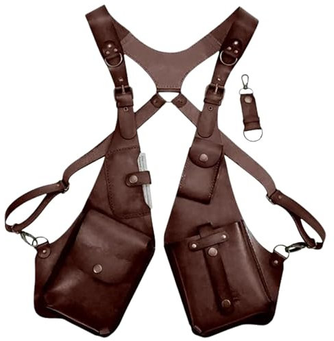 Anti-Diebstahl-Geschirr – Leder-Anti-Diebstahl-Geschirr, mittelalterliche Unterarm-Umhängetasche | Schulterholster Tacticaal Pistle Holster, Leder verdecktes Pistl-Schulterholster, verstellbarer