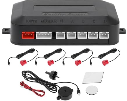 Motoforti Car Reverse Parking Radar System Alarm Buzzer Reminder Red