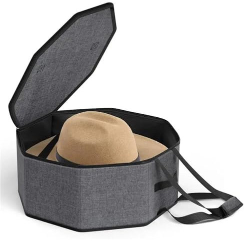 SIIENNA Hutschachtel Hüte Box Reisen Cowboy Hut Lagerung Fall Hut Box Halter Organizer Fall mit Reißverschluss for Cowboy Hüte Fischer Hüte Stroh hüte FüR HüTe
