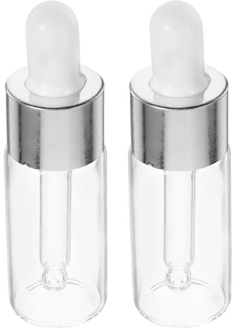 IWOWHERO Lot de 2 flacons compte-gouttes pour maquillage et cosmétiques - 10 ml - Bouteilles à pipettes pour huiles essentielles et essences - Récipients de voyage pratiques pour la routine de beauté