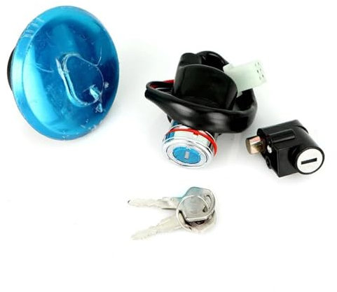 YDYBDA 1 Satz Motorrad-Zündschalter, 6-adrige Tankdeckelabdeckung, Lenkradschloss Für S&uzuki GN 125 125cc