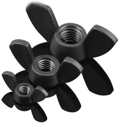 LMPVPDGADZ M4 M5 M6 M8 Kunststoff Nylon Flügelmuttern in Schmetterlingsform Handschraube Hornmutter schwarz(M6 (2pcs))