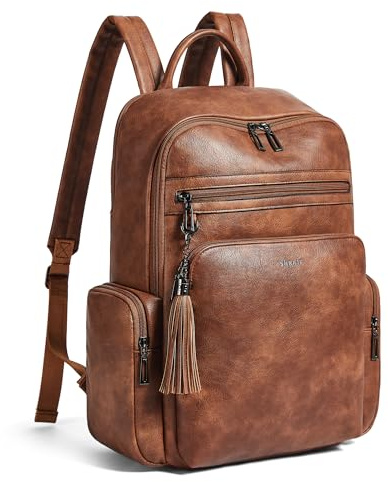 Shrrie Mochila Portátil Antirrobo para Mujer 16 Pulgadas, Diseño Elegante con Compartimento para Computadora, Ideal para Trabajo y Negocios, Mochilas de Cuero para Mujer, Mochila de Mujer Práctica