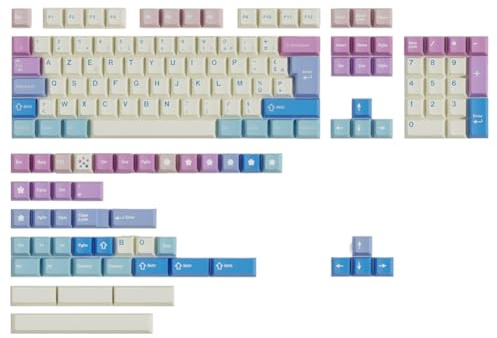 Pqahffowr 150 tangenter, PBT-tangentkåpor, tangentkåpor, Cherry-profil, sublimering, keycap, för de flesta mekaniska D-tangentbord