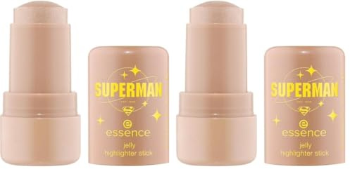 essence Superman jelly highlighter stick, Nr. 02, kühlend, strahlend, strahlend frisch, schimmernd, vegan, ölfrei, ohne Parabene, ohne Mikroplastikpartikel, 2er Pack (9.5g)