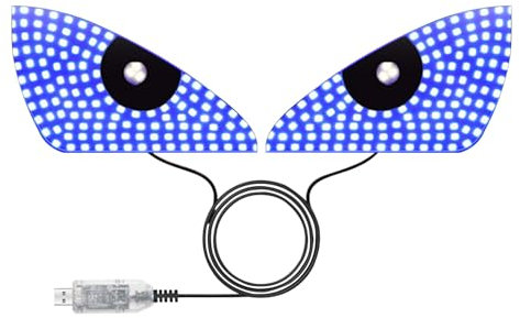 Tuxuseo Éclairage LED Eyes pour Véhicules,Écran Dynamique Flexible Programmables pour Pare-brise - Écran Flexible Programmable pour Camion & Automobile – Éclairage Personnalisé avec Effets Innovants