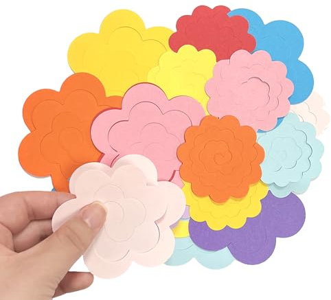 Quilling-Papierblütenpapier-Set – Blumen-Design, Quilling-Papier-Set für Bastelarbeiten, bunte Rosetten-Blumen-Papierstreifen, Origami-Streifen, Rosen für Zuhause und Party-Dekorationen, 20 Stück