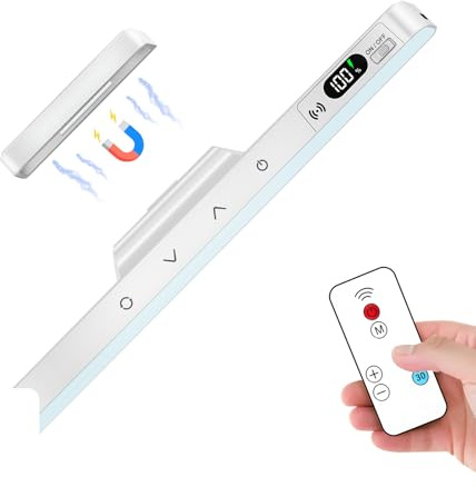 Unterbauleuchte Küche LED, 2500mAh Touch Dimmbar Schrankbeleuchtung mit Batterieanzeige, 5 Farbmodi, USB Aufladbar LED Lichtleiste, Magnetische Küchenlicht für Schrank,Spiegel,Schreibtisch, Wand