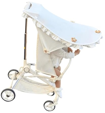 Toldo de bolsillo para cochecito de bebé, funda protectora para cochecito de bebé, toldo superior con acento de flores, ligero para cochecitos de bebé