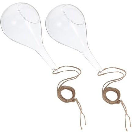 TOBBOMEY 2 Piezas Jarrones Colgantes de para Plantas Hidroponía Macetas Suspendidas Decorativas para Suculentas y Aire Soporte para Plantas de Pared para y Oficina