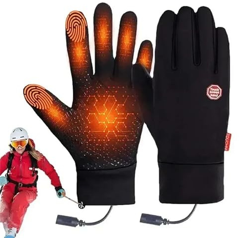 Oamger Winter Beheizbare Handschuhe, Wrme Touchscreen Handschuhes für Herren und Damen, Ski Handschuhe, USB Heizhandschuhe, Beheizbare Handschuhes Motorrad für Reiten Laufen Wandern Radfahren (L)