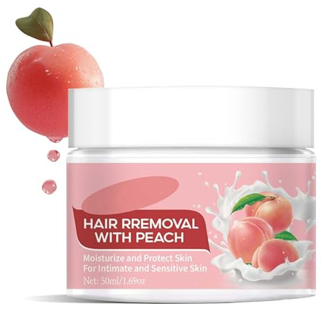 Pfirsich Gesichtshaarentferner Für Frauen, Hair Removal Face Cream, Hairerase Effective Haar Removal Cream, Skin HairRemoval, Visibly Smooth Skin, Pain-Free, for Upper Lip, Cheeks & Eyebrows (1)