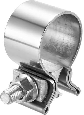 sourcing map T-Bolt Hose Clamp Stainless Steel 38-40mm Band Width 30mm | Joint Bolt Exhaust Clamp for Pipes Mufflers Hose Water Pipe, Silver