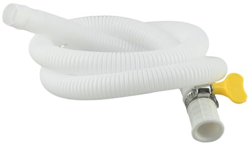 CashMuch Manguera de drenaje de CA para aire acondicionado portátil, tubo de agua blanco de 100 cm con abrazaderas, kit de drenaje de acero inoxidable Wtherproof Pe ABS