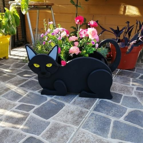 Lawnoval Siamois Pot de Plante en Pot de Plantes en Pot de Fleurs en Résine Décoratif Intérieur et Extérieur Jardin D Cor 1339 x 787 Pouces pour Chat Noir