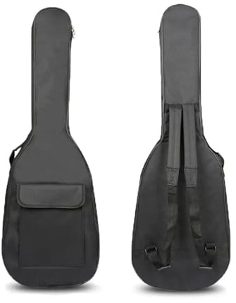 JTKSSCS Gitarrentasche Schwarz gepolsterte wasserdichte E-Gitarre Bass Taschen Tragetasche Tasche Halter