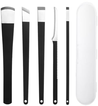 WUNZILO 5 Pezzi Bisturi per Pedicure, Set Pedicure Professionale in Acciaio Inox, Kit di Coltelli per Pedicure con Custodia, Pedicure Attrezzi per Rimuovere l Calli di Pelle Morta, Dura