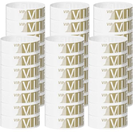 Minfuerang 500 Pièces Bracelets en Papier VIP, Bracelet d'entrée VIP | Imperméables Bracelets d'Identification,Bracelet de Fête pour Événements,Soirées,Festivals,Concerts