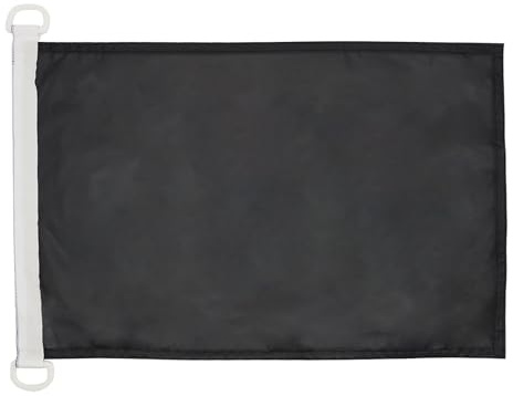 AZ FLAG Plain Black Boat Flag 45x30 cm Mesh Polyester Plastic Rings