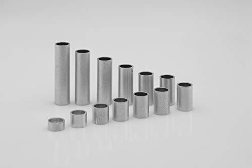 Aluminium Abstandshülsen, Distanzhülsen – ohne Innengewinde, M8 Schrauben beweglich durchsteckbar – 10 x 8 x 1 mm (Außen x Innen x Wandstärke) – 10 Stück, Länge 5 mm
