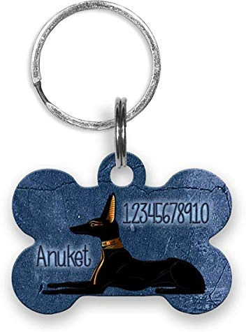 Selket's Shop personalisierte Hundemarke Knochen Anhänger mit Name und Telefonnummer fürs Halsband