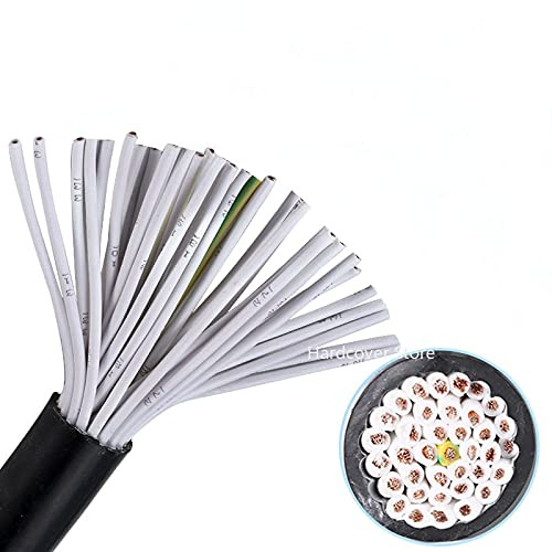 Davitu Wires & Cables - 5 Metres RVV Copper Electrical Wire Multi-core Control Cable 14 Core 16 Core 20 Core 24 Core 30 Core 0.5/0.75/1mm Signal Wire - (Color: 14 Core, Specification: 0.5mm)