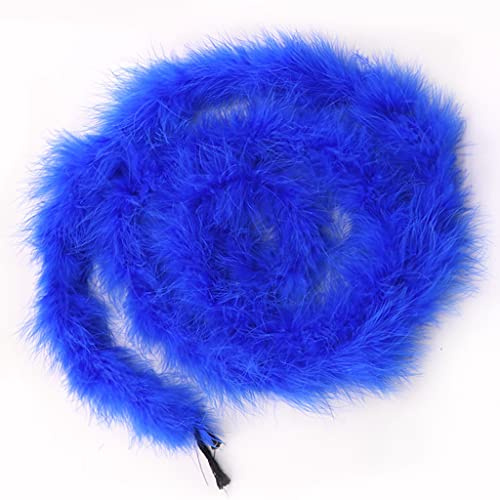 Egurs Federboa 200cm Flauschige Girlande Feder-Girlande für Nähen Kunsthandwerk Dekoration Handgefertigte Party Girlande Dekoration Kostüm-Zubehör Navy blau | Weiche Federn mit vollem Volumen, Leicht zu Schneiden und Gestalten, für Karneval Fotoshooting Basteln und Feiern