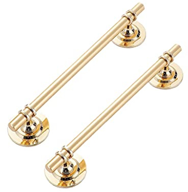 CcHhyyt 2 Stück Selbstklebende Griffe Schrankgriffe Türgriffe Schubladenknöpfe Griffe zum kleben Metallgriff Möbelgriff aus Zinklegierung Schiebetürgriff Griffe für küchenschränke (192mm, Gold)