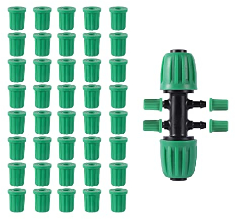 FULAIERGD Tappo per connettore a innesto da 1/4, Raccordo in Gomma per Sistema di irrigazione a Tubo da 1/4(40 Pezzi da 1/4)