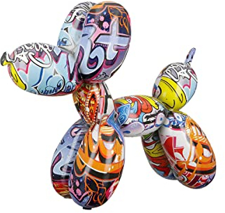 Casablanca Deko Figur Skulptur Ballon Hund Hundestatue - Moderne Kunst und Dekoration aus Kunstharz - Street Art Design - Höhe 25 cm