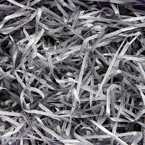 Lyaor 100g Glitzerndes Geschreddertespapier Geschenk Seidenpapier Füllmaterial Geschenk Füllung Papierschnitzel Geschenkbox Dekorations für DIY Party Hamper Füllung und Geschenkverpackung - Silber
