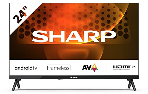 Sharp 24FH6EA Android TV 60 cm (24) HD Ready LED TV sin Marco (Android 11, Google Assistant, Bluetooth, 3xHDMI, 2xUSB), Negro