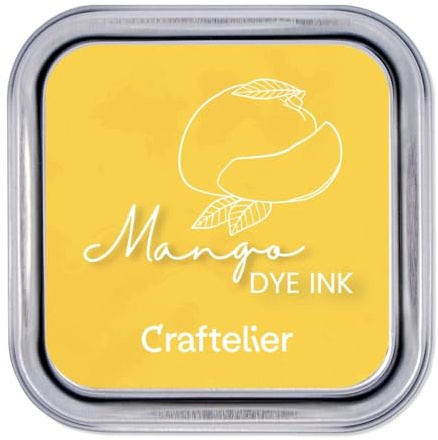 Craftelier - Colección de Tintas con Base al Agua | Caja Metálica con Cierre Fuerte | Sellos Acrílicos o Caucho y Superficies Porosas | 21 Colores (Mango)
