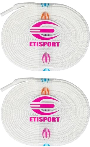 ETISPORT Paar Professionelle Flache Schlittschuhbänder, für Eis, Kunst- und Inline-Skates. Strapazierfähig.