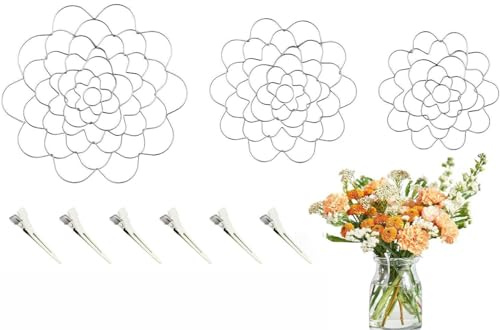 3 rejillas de organización de flores, rejilla floral para jarrón, reutilizable, rana de flores, jarrón, tapa de inserción, organizador de flores para fijación de plantas, herramientas de arreglo
