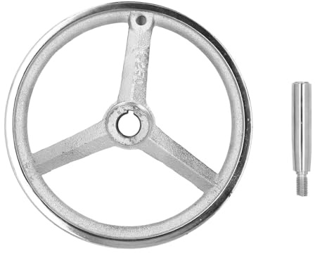 Volante de Torno de 22x250 Mm con Giratorio Volante de Metal Redondo de 3 Radios Giratorio Desmontable para Fresadoras Tornos Rectificadoras