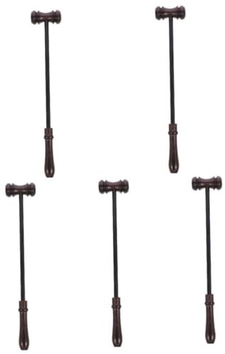 Lurrose Lot De 5 Marteaux De Juge À Main Marteau Davocat Personnalisé Marteau Denchères en Bois Conception Lisse Et Robuste