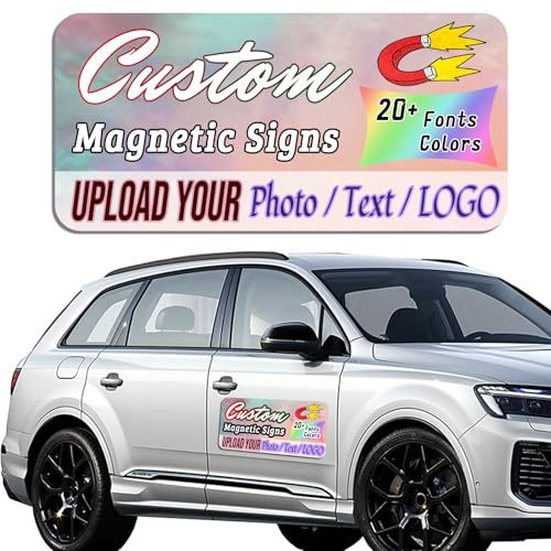 Adesivi magnetici personalizzati, cartello magnetico per auto, magneti per auto in vinile personalizzati, cartello aziendale, uso personale e pubblicitario, per veicoli con stampa a colori.