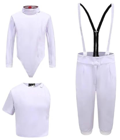 LYXXJRYBHD 350N Fechtuniform, Fechtausrüstung, Unisex-Set Aus Hose, Jacke, Weste, Florett, Degen, Säbel, Fechtanzug für Erwachsene Und Kinder(28#)