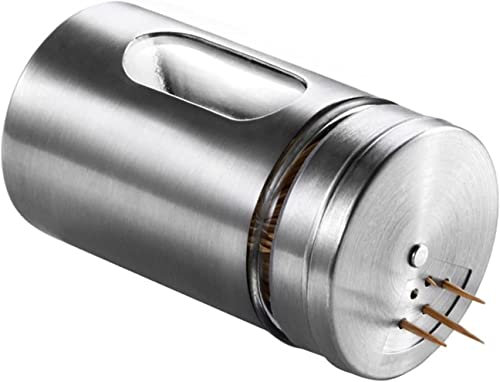 ABBNIA Gewürzflasche Küchengeschirr Edelstahl Gewürzglas Glas Sprinkler Grill Gewürzglas Pfefferflasche Zahnstocherhalter Salzstreuer