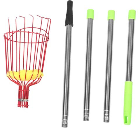 BESPORTBLE 1.6m Fruit Picker Basket Extendable Pole for Apple Mango Pear Lightweight Adjustable Fruit Tree Picker Tool Blueberry Berry Catcher