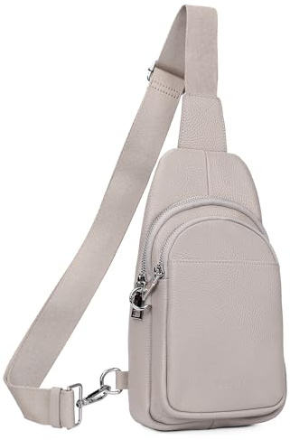 befen Echtleder Brusttasche Damen Klein, Leder Sling Bag Diebstahlsicher