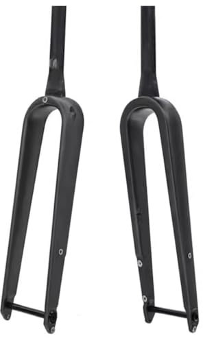 JNTFNE Fourche Gravel Fourche Rigide en Carbone 700C Fourche de vélo Conique 1-1/2 Axe traversant 12X100mm Vélos Fourche Rigide Décalage 50 mm Pneus 45C Maximum
