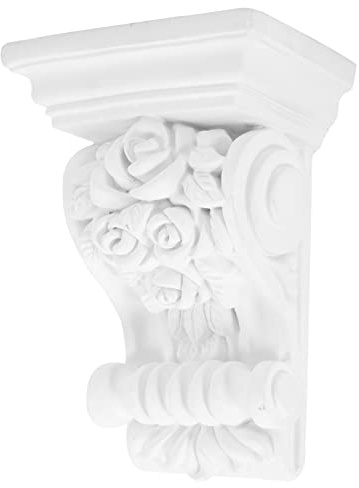 OSALADI Ornamentales Europeas De Pu Corbels Tallados Resistentes Soporte Decorativo Para Pared y Techo Acabado Blanco Para Interiores y Exteriores
