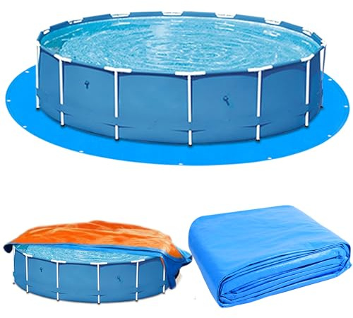 Wazitin Tappetino rotondo per piscina, 5,1 m, ispessito, anti-foratura, impermeabile, per piscine fuori terra